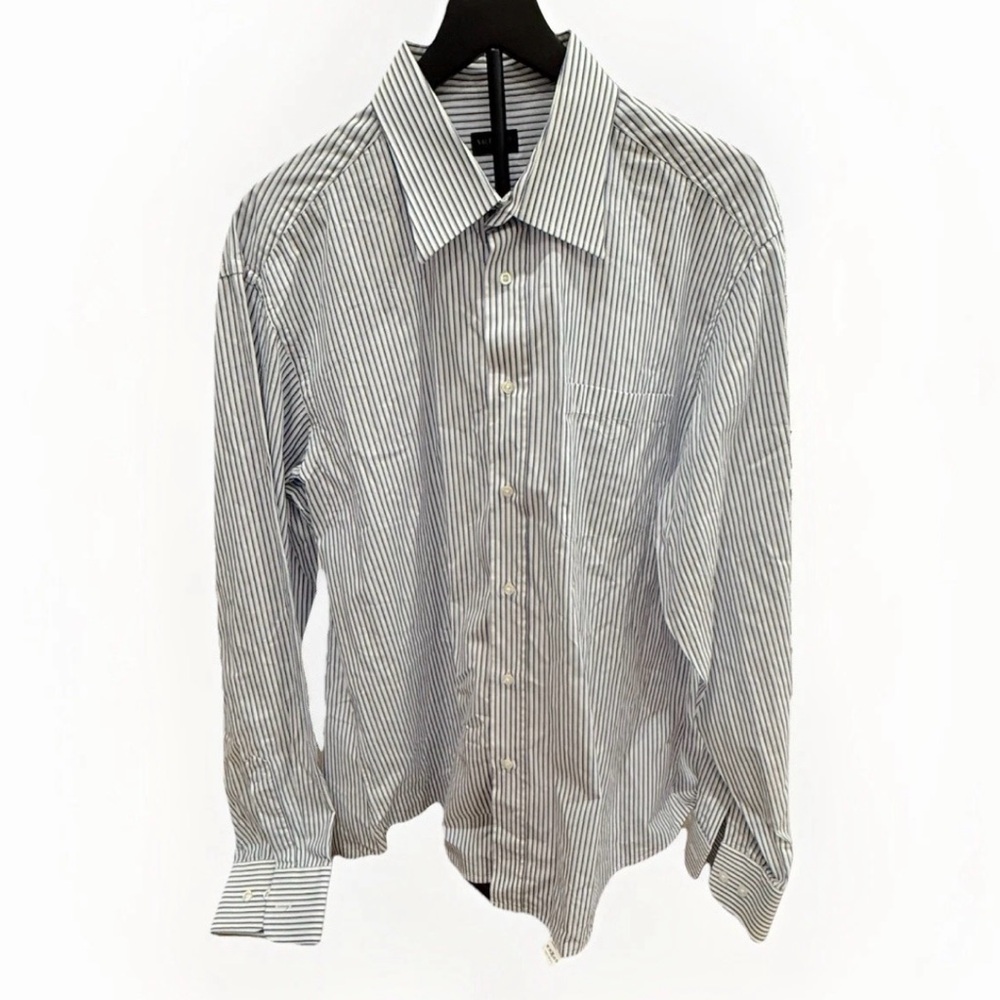 VALENTINO ROMA MENS DRESS SHIRT PINSTRIPE BLK/BLUE Size 17 1/2 34/35
Button Dwn